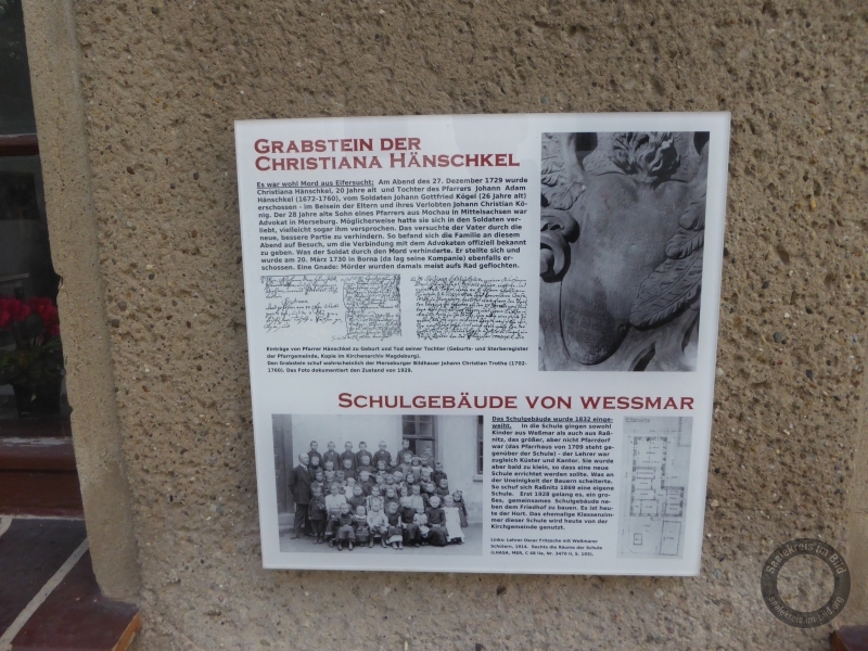 Grabstein Christiana Hänschkel in Weßmar (Schkopau) im Saalekreis
