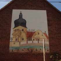 Wandbild der Michaeliskirche in Weßmar (Schkopau) im Saalekreis