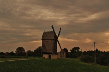 Bockwindmühle im Barnstädter Weg in Langeneichstädt (Mücheln) im Saalekreis